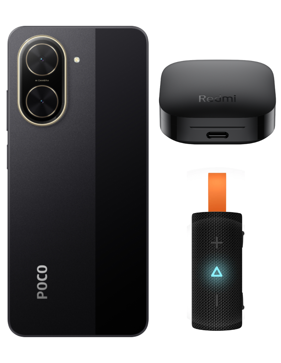 Foto 3 pulgar | Bundle Xiaomi Poco C71 128gb Rom Xiaomi Negro Incluye Xiaomi Bunds 6 Active Negros Y  Xiaomi Sound Pocket