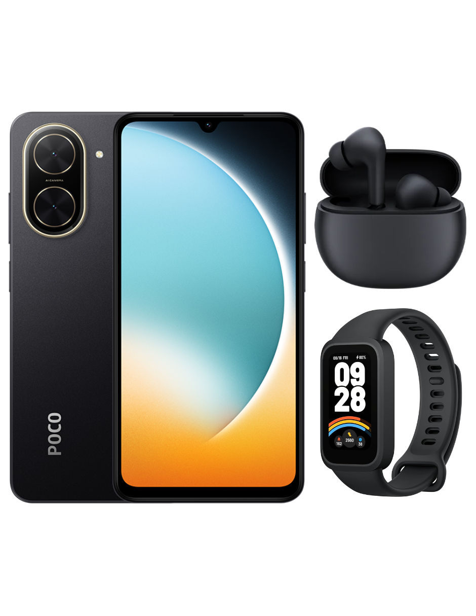 Bundle Xiaomi Poco C71 128gb Rom Xiaomi Negro Incluye Xiaomi Bunds 4 Active Negros Y Band 9 Active