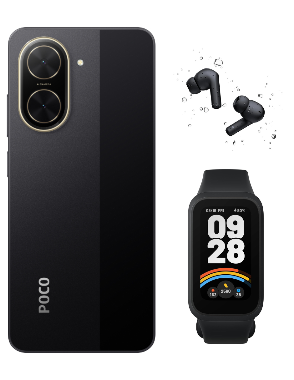 Foto 3 pulgar | Bundle Xiaomi Poco C71 128gb Rom Xiaomi Negro Incluye Xiaomi Bunds 4 Active Negros Y Band 9 Active