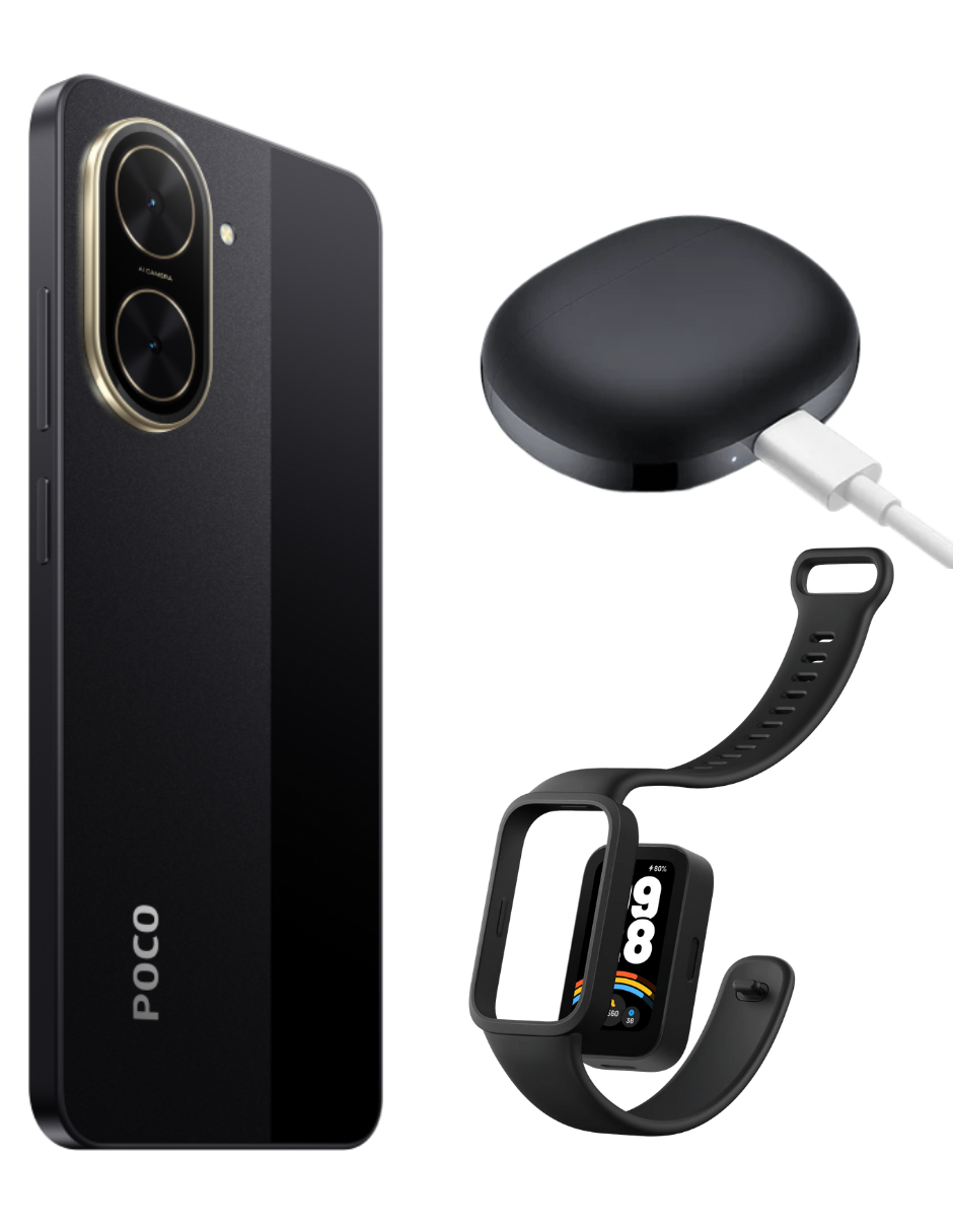 Foto 4 pulgar | Bundle Xiaomi Poco C71 128gb Rom Xiaomi Negro Incluye Xiaomi Bunds 4 Active Negros Y Band 9 Active