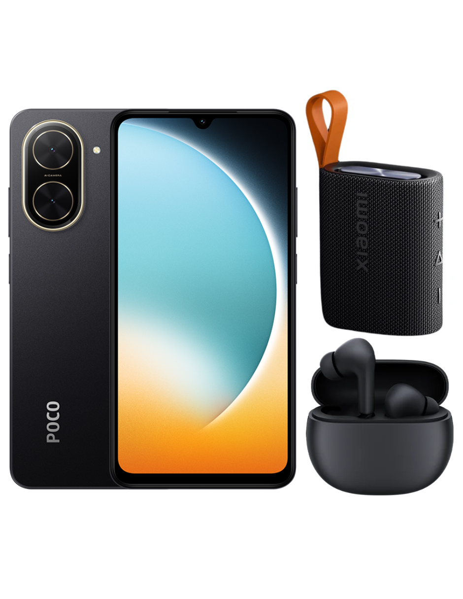Bundle Xiaomi Poco C71 128gb Rom Xiaomi Negro Incluye Xiaomi Bunds 4 Active Negros Y  Xiaomi Sound Pocket