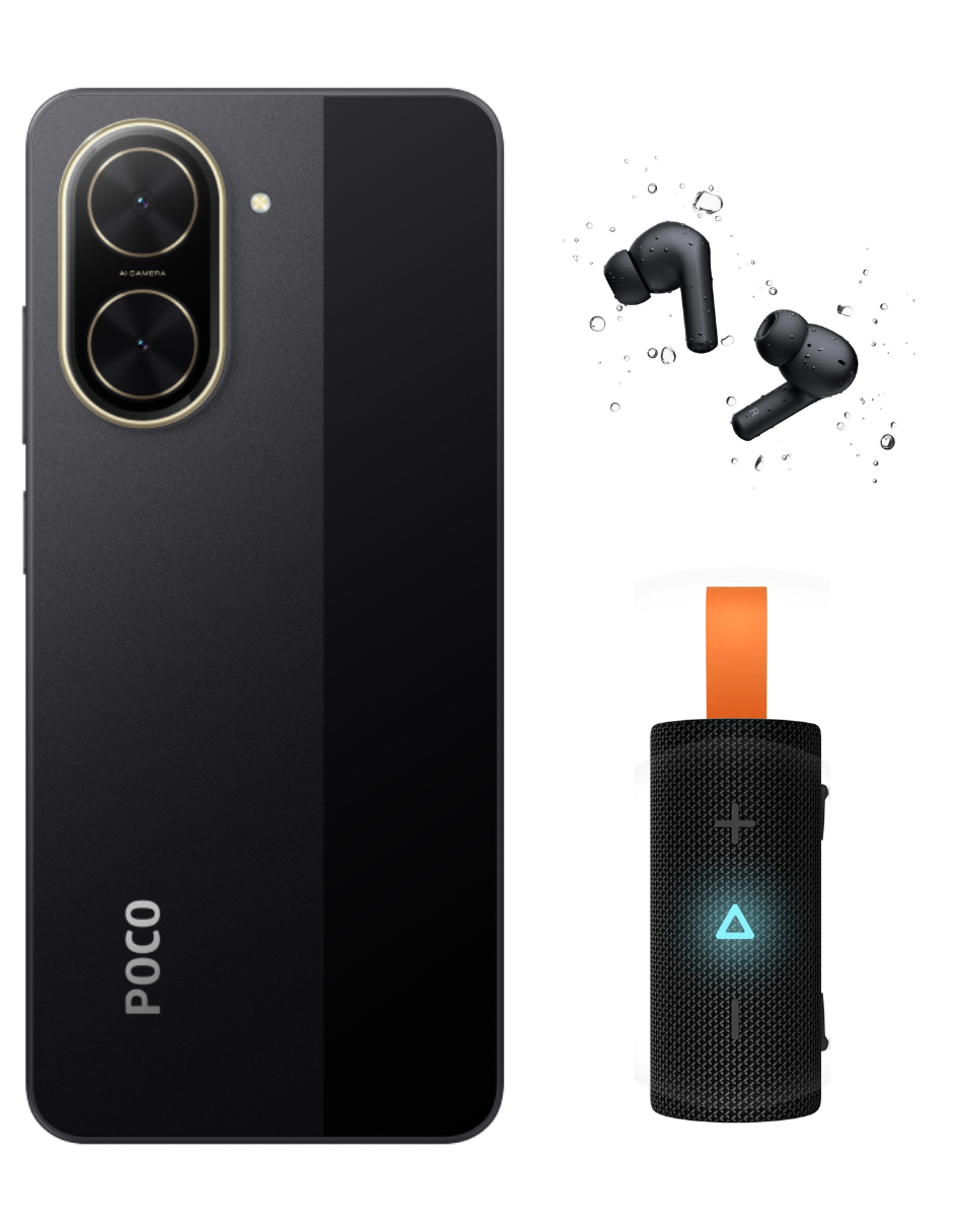 Foto 3 pulgar | Bundle Xiaomi Poco C71 128gb Rom Xiaomi Negro Incluye Xiaomi Bunds 4 Active Negros Y  Xiaomi Sound Pocket