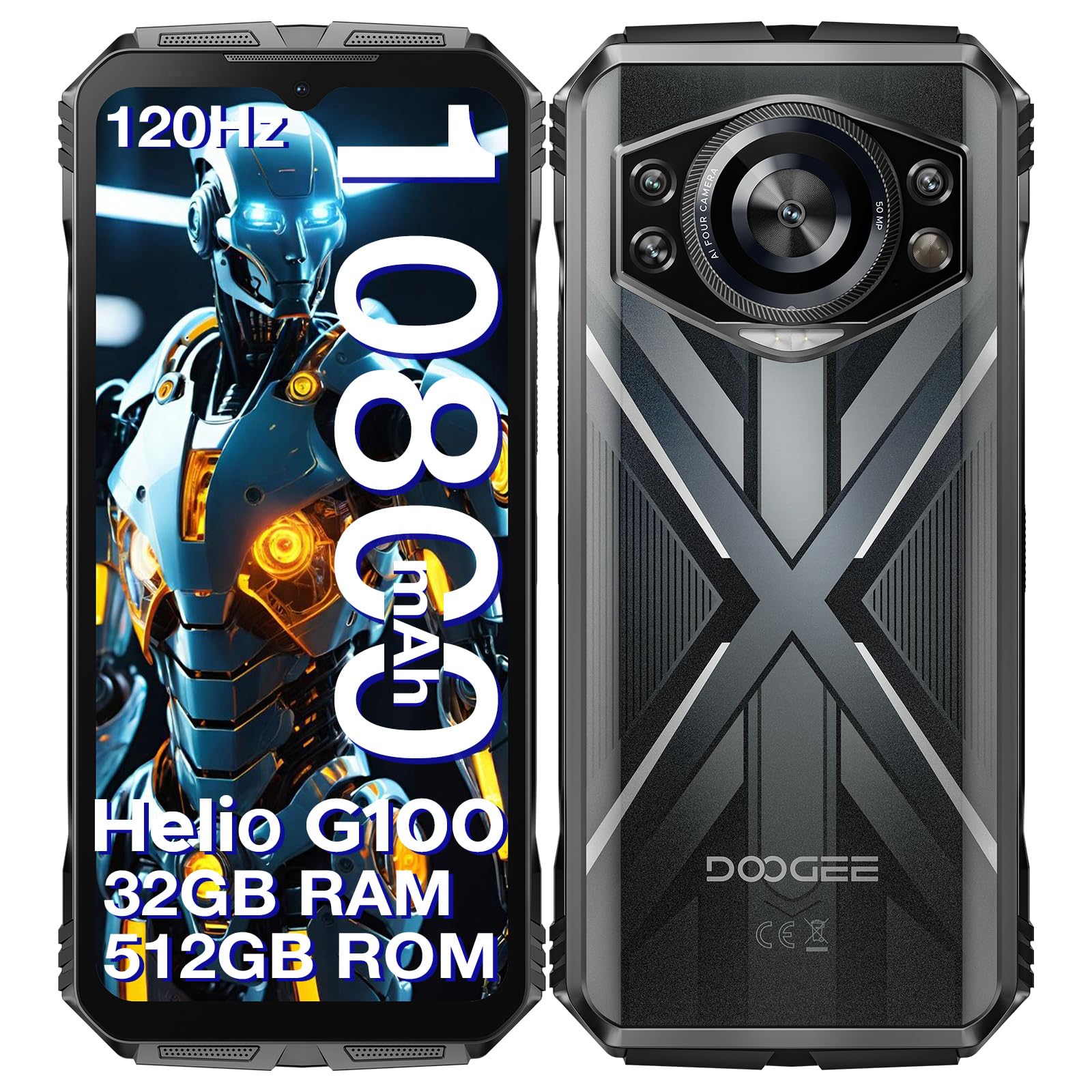 Foto 2 pulgar | Smartphone Doogee S Cyber Pro 32gb+512gb Android 14 Plateado - Venta Internacional.