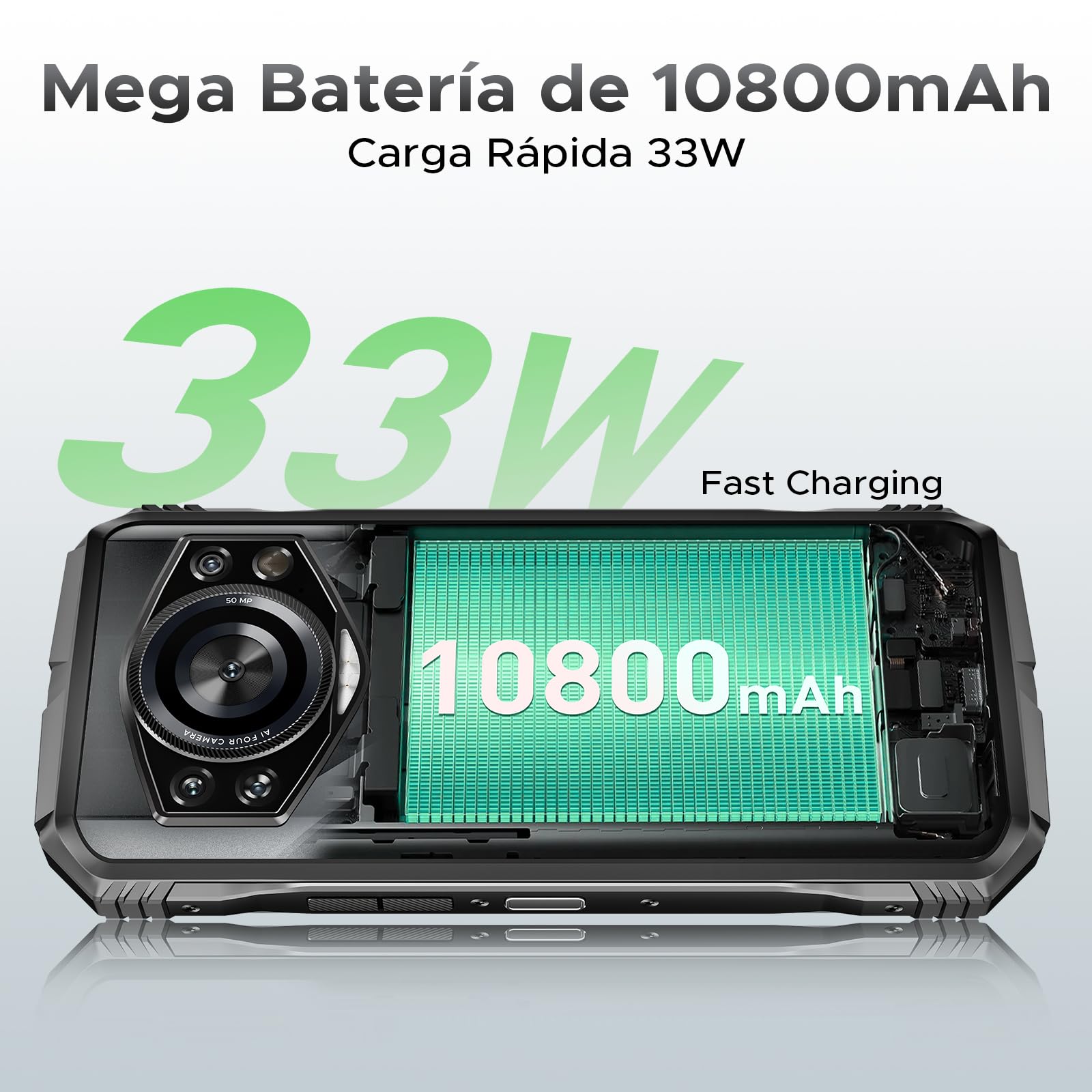 Foto 6 pulgar | Smartphone Doogee S Cyber Pro 32gb+512gb Android 14 Plateado - Venta Internacional.