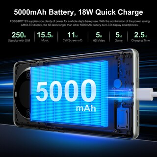 Foto 6 | Smartphone Fossibot S3 Pro Desbloqueado de 20 gb+128 gb 64 mp+8 mp+2 mp - Venta Internacional