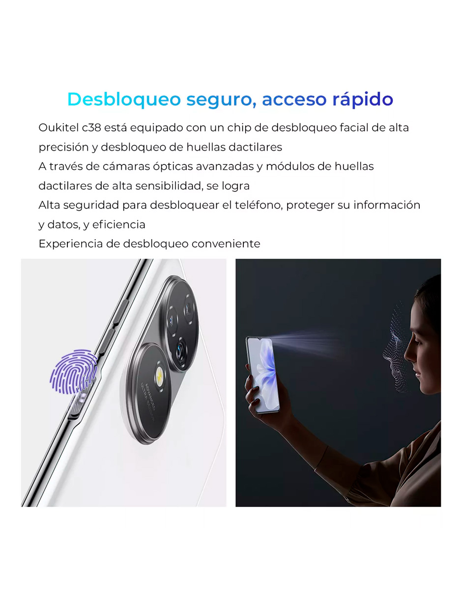 Foto 6 pulgar | Celular Oukitel C38 Liberado Dual Sim 256 GB Negro