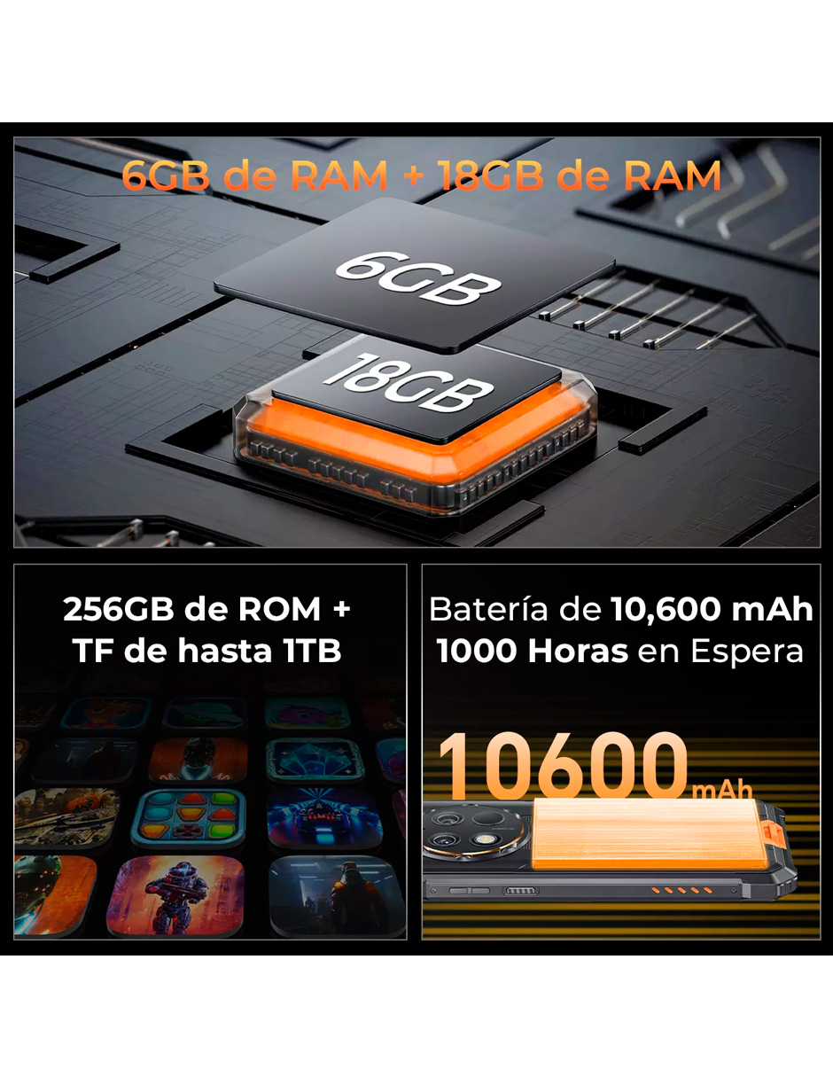 Foto 6 pulgar | Celular Oukitel G1-GAMER Liberado Dual Sim 256 GB Negro