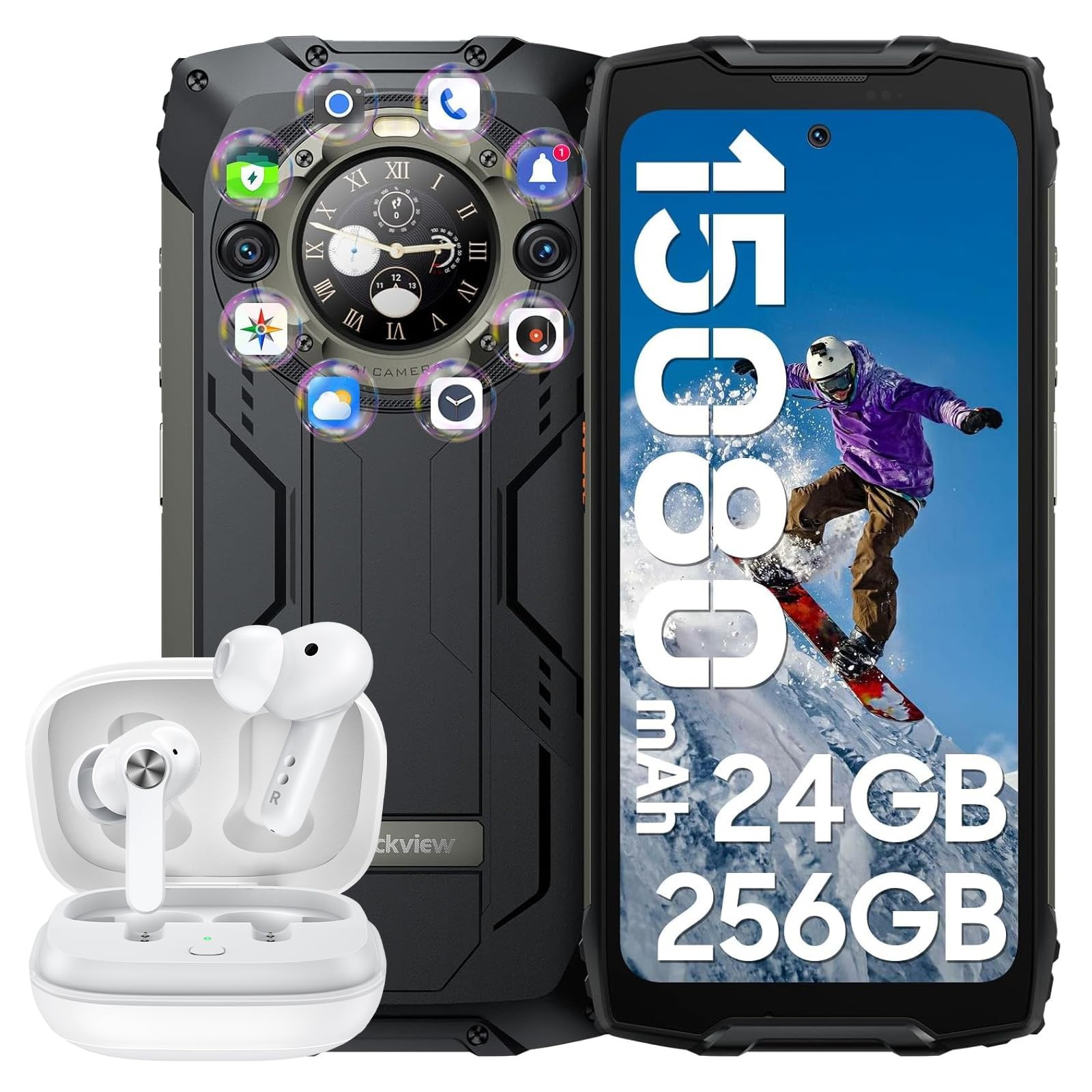 Foto 2 pulgar | Celular Blackview Bv9300 Pro Liberado 24 Gb Negro-Venta Internacional