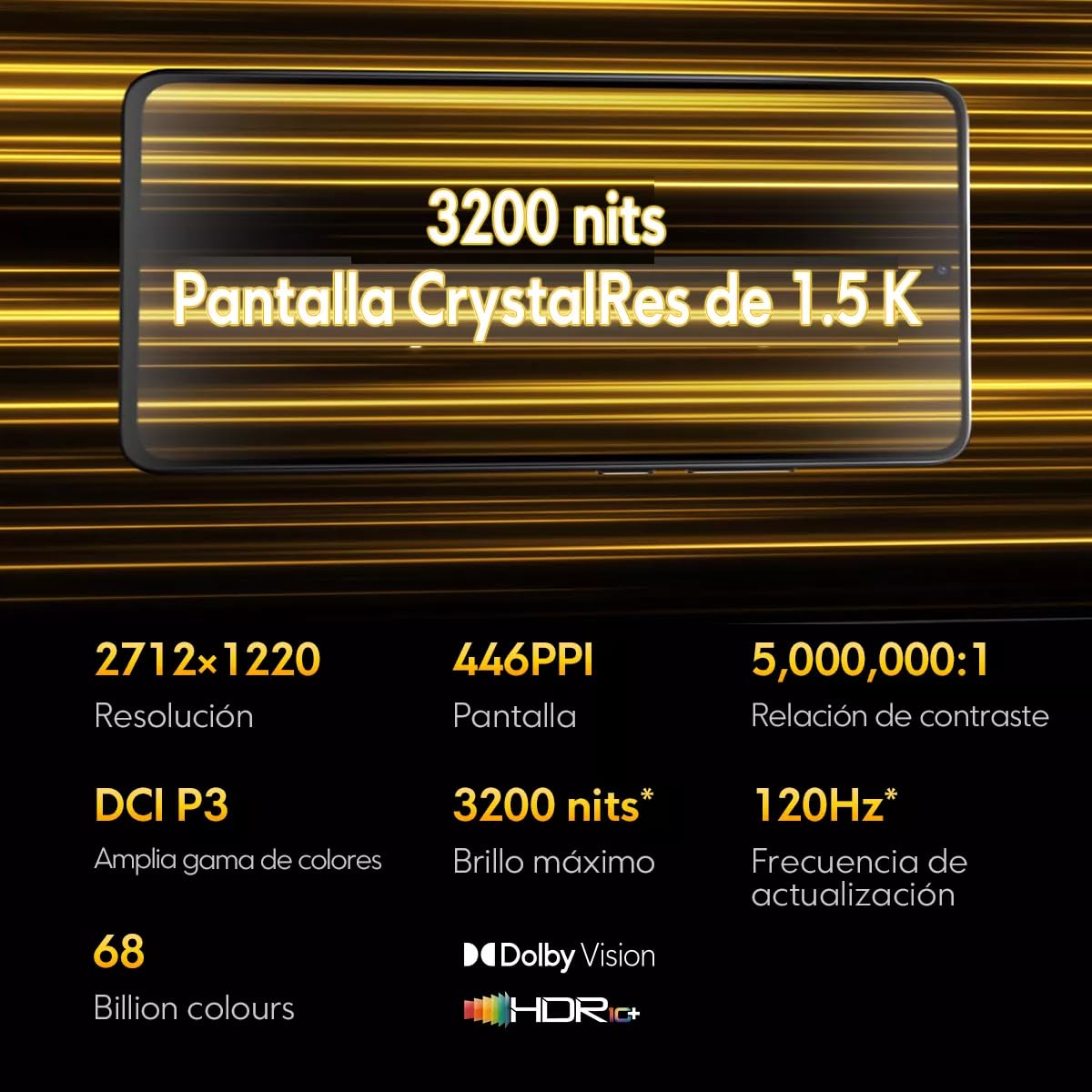 Foto 7 pulgar | Smartphone Poco X7 Pro 5g 256gb + 8gb Ram 6.67'' Amarillo - Venta Internacional.
