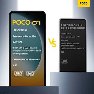 Foto 3 | Celular Poco C71 3+64gb Negro