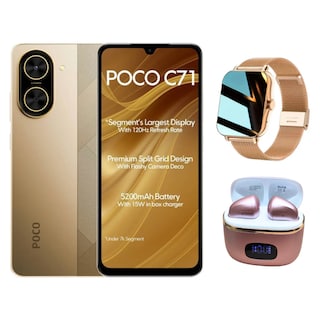 Foto 1 | Celular Xiaomi Poco C71 128 GB Dorado + Smartwatch-Y13 + Audífonos Sabala ST-761