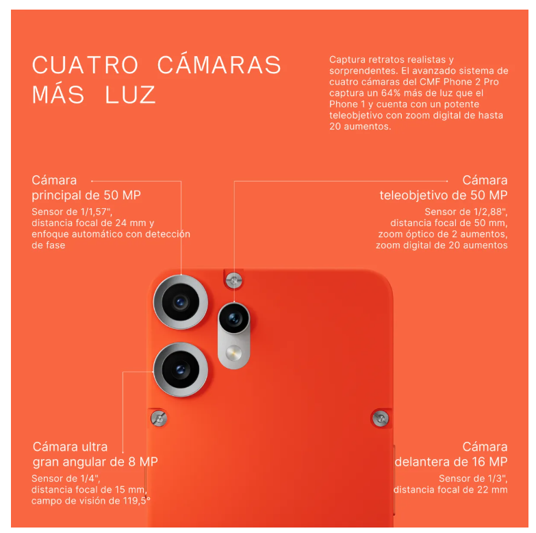 Foto 4 pulgar | Smartphone Cmf Phone 2 Pro De 8 Gb De Ram Y 128 Gb De Rom, Color Negro