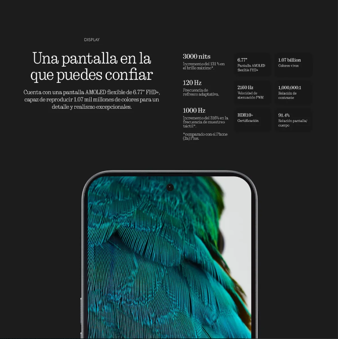 Foto 5 pulgar | Smartphone Nothing Phone (3a) Pro 12 Gb Ram 256 Gb Rom Gris