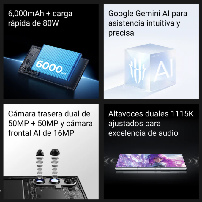 Foto 3 pulgar | Smartphone Redmagic 10 Air 12 Gb De Ram 256 Gb De Rom Hailstone