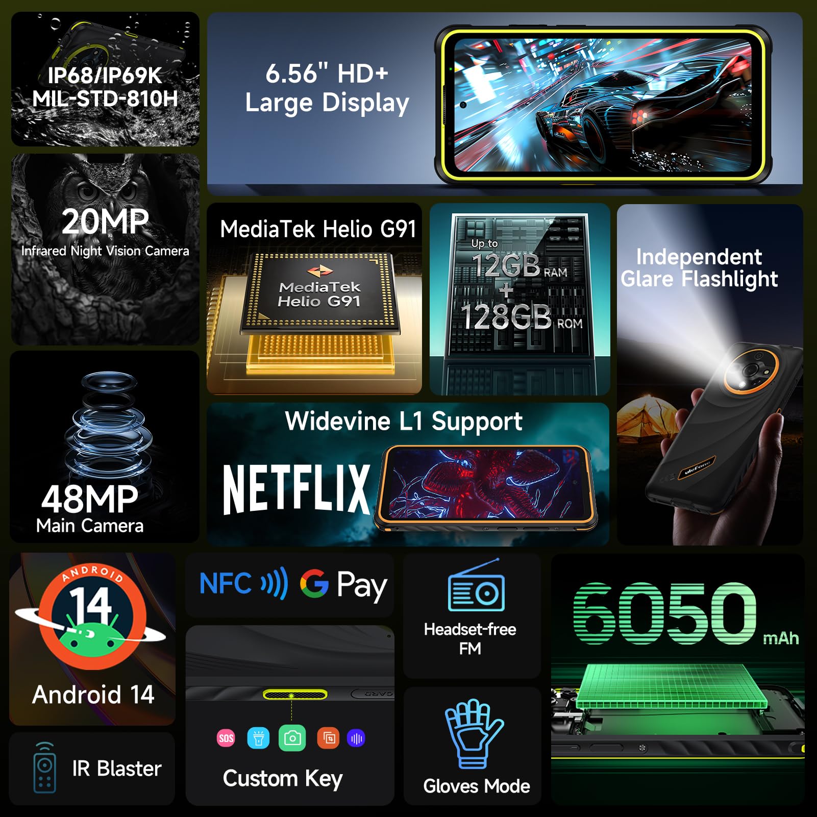 Foto 3 pulgar | Smartphone Ulefone Armor X31 4g 12 Gb Ram 128 Gb Verde Android 14 - Venta Internacional.