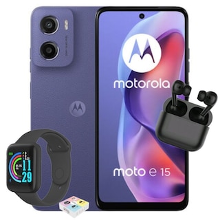 Foto 1 | Motorola Moto E15 Dual Sim 64gb 2ram Citadel + Smartwatch + Audífonos