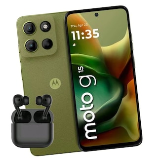 Foto 1 | Motorola Moto G15 Dual Sim 128gb 4 Ram Verde + Audífonos