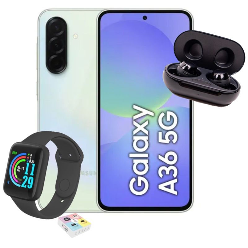 Foto 1 | Samsung Galaxy A36 5g Dual Sim 256gb 8ram Green + Smartwatch + Audífonos