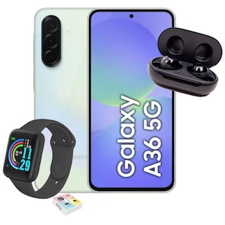 Foto 1 | Samsung Galaxy A36 5g Dual Sim 256gb 8ram Green + Smartwatch + Audífonos