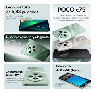 Foto 2 | Celular Poco C75 8+256gb Negro