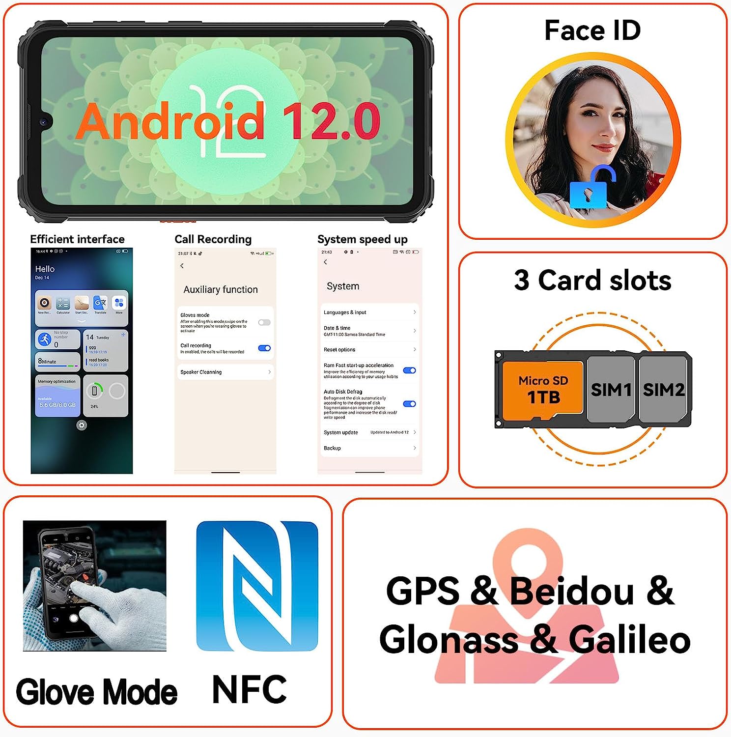 Foto 8 pulgar | Smartphone Blackview Bv5300 Pro Android 12 de 7 Gb+64 Gb/1 Tb - Venta Internacional