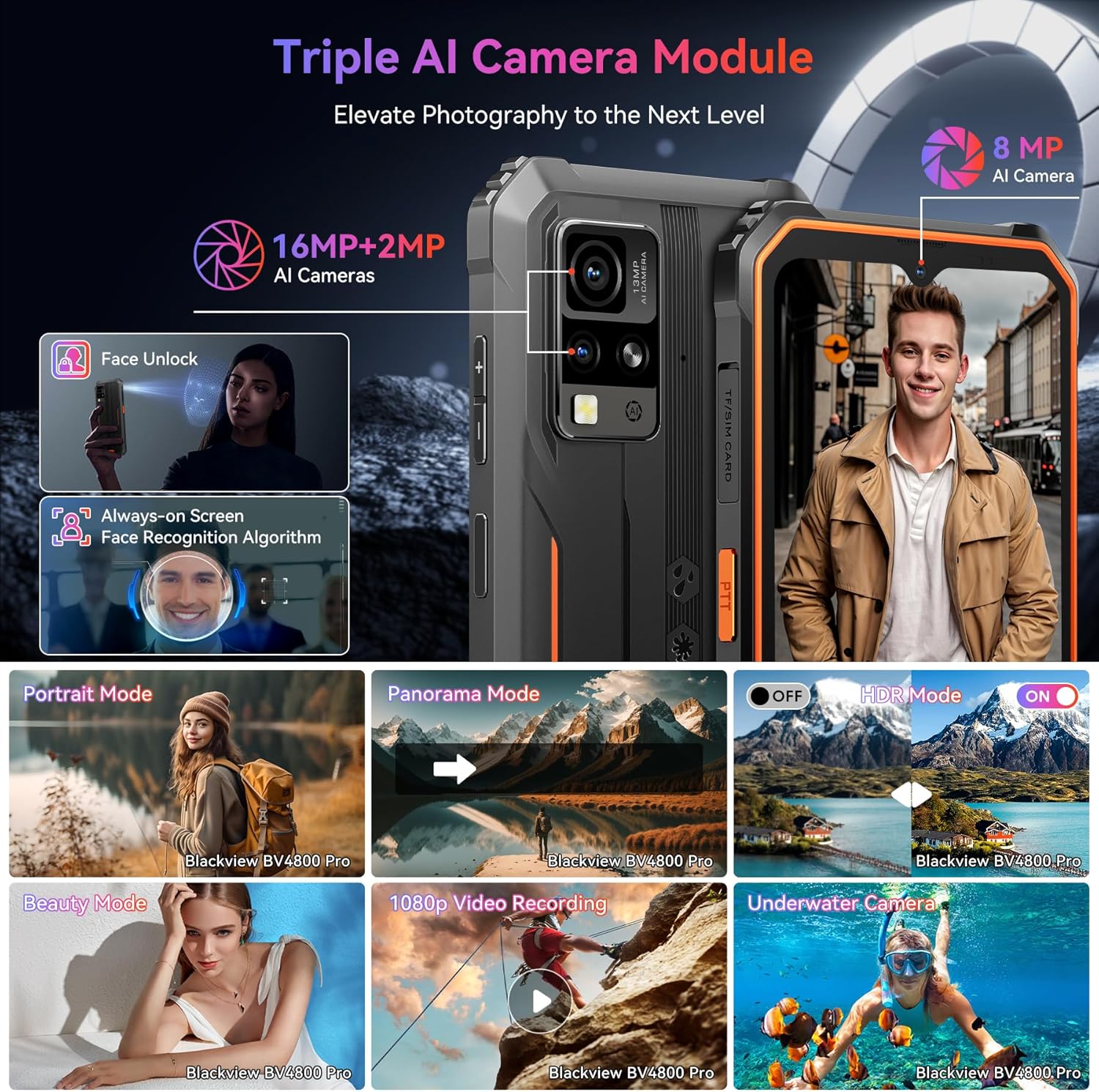 Foto 8 pulgar | Smartphone Blackview Bv4800 Pro, 12 Gb De Ram, 128 Gb De Rom, Cámara De 16 Mp - Venta Internacional.