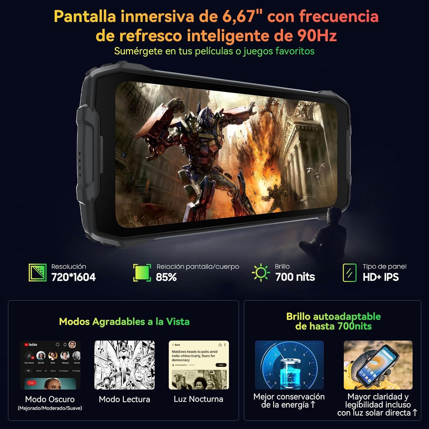 Foto 4 pulgar | Smartphone Blackview Bv7300 De 18 Gb De Ram, 256 Gb/2 Tb, 15000 Mah - Venta Internacional.