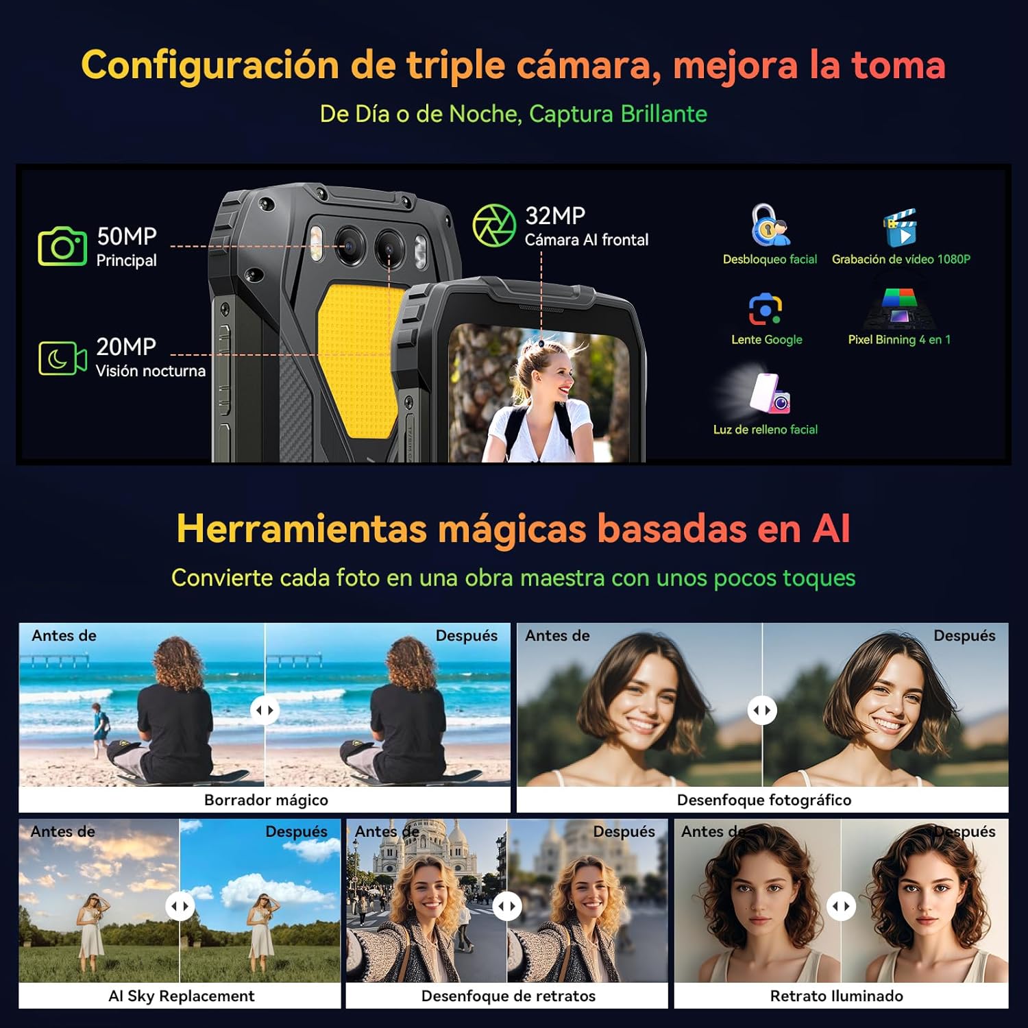 Foto 8 pulgar | Smartphone Blackview Bv7300 De 18 Gb De Ram, 256 Gb/2 Tb, 15000 Mah - Venta Internacional.