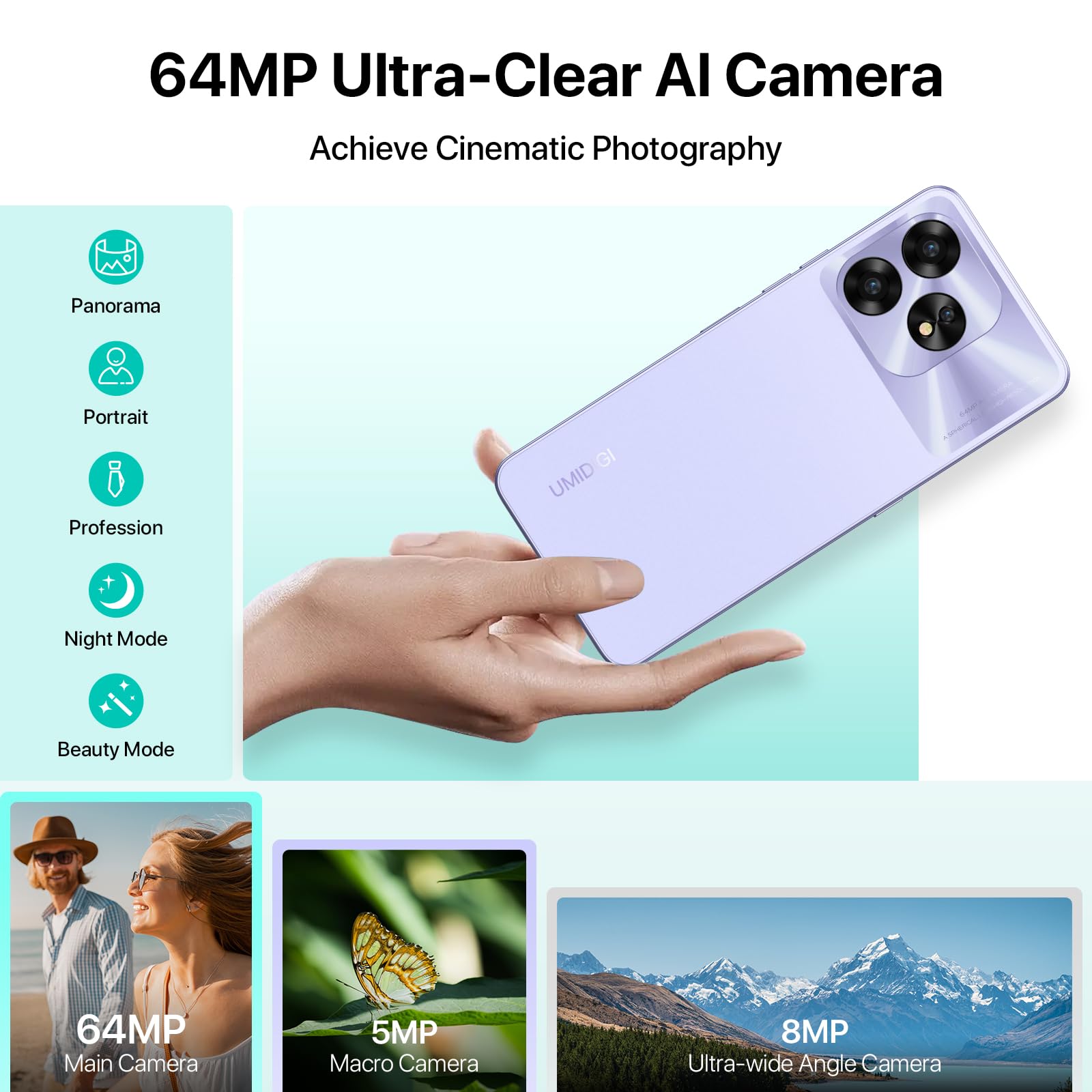 Foto 4 pulgar | Teléfono Celular Umidigi A15 16gb+256gb Android 13 6.7'' 64mp Cam - Venta Internacional.