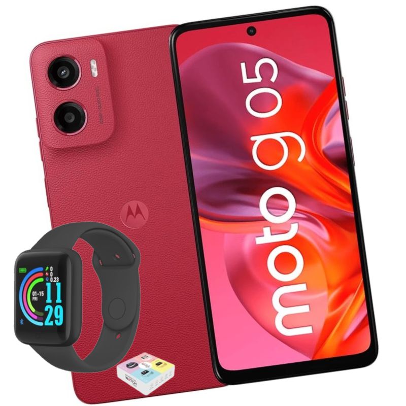 Foto 2 pulgar | Motorola Moto G05 Dual Sim 128gb 4ram Rojo+ Watch