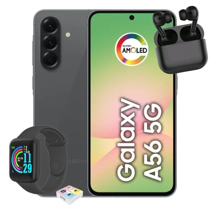 Foto 2 pulgar | Samsung Galaxy A56 5g Dual Sim 128 Gb Negro + Watch Y  Air Pods