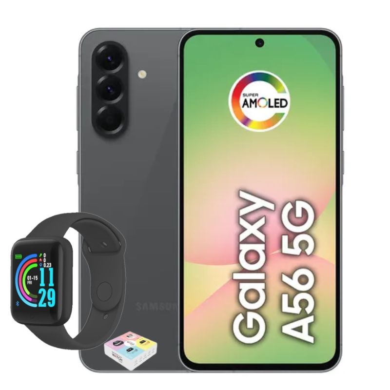 Foto 2 pulgar | Celular Samsung Galaxy A56 5g Dual Sim 128 Gb Negro + Smartwatch