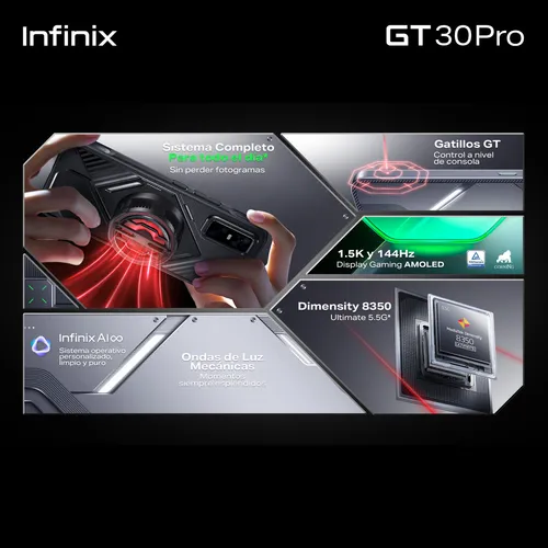 Foto 6 pulgar | Infinix Gt 30 Pro 5g  Dual Sim  256gb Gris 12+12gb Ram Gris