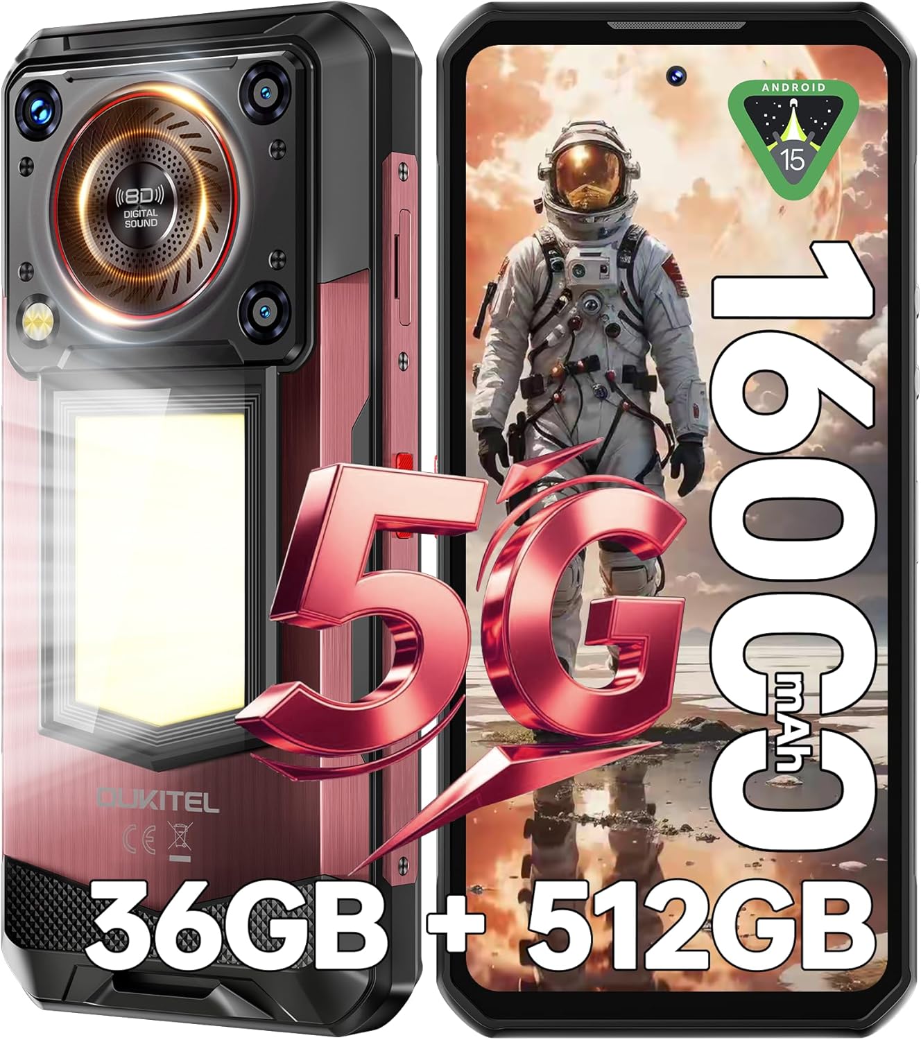Foto 2 pulgar | Smartphone Oukitel Wp56 5g 36 Gb Ram 512 Gb/2 Tb 16000 Mah - Venta Internacional.