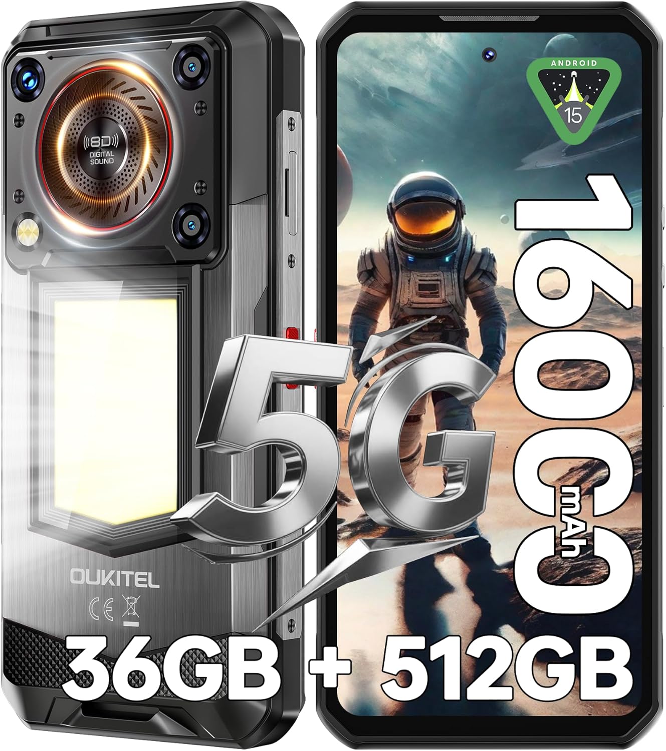 Foto 2 pulgar | Smartphone Oukitel Wp56 5g 36 Gb Ram 512 Gb/2 Tb 16000 Mah - Venta Internacional.