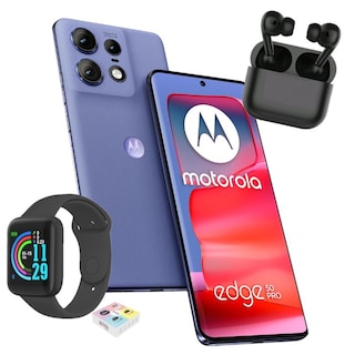 Foto 1 | Motorola Moto Edge 50 Pro Dual Sim 512gb 12ram Morado+ Air Pods Y Watch