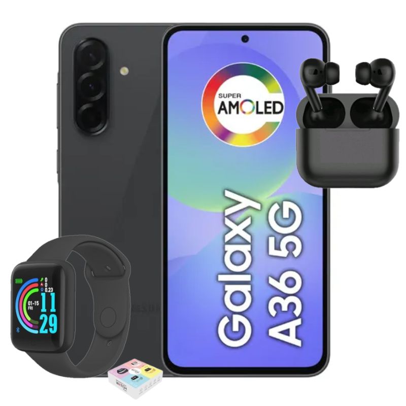 Foto 2 pulgar | Samsung Galaxy A36 5g Dual Sim 256gb 8ram Negro+  Air Pods Y Watch