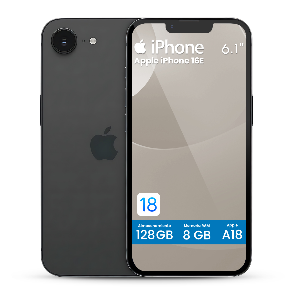 Foto 1 | Celular Apple Iphone 16e 128gb 6.1'' 2k Negro