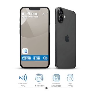 Foto 2 | Celular Apple Iphone 16e 128gb 6.1'' 2k Negro