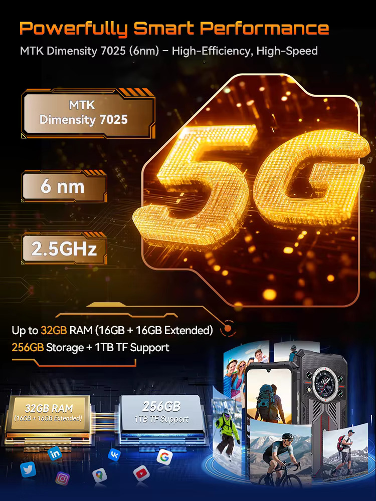 Foto 2 | Smartphone Cubot Kingkong 11 Rugged 5g Android 15 32gb+256gb - Venta Internacional.