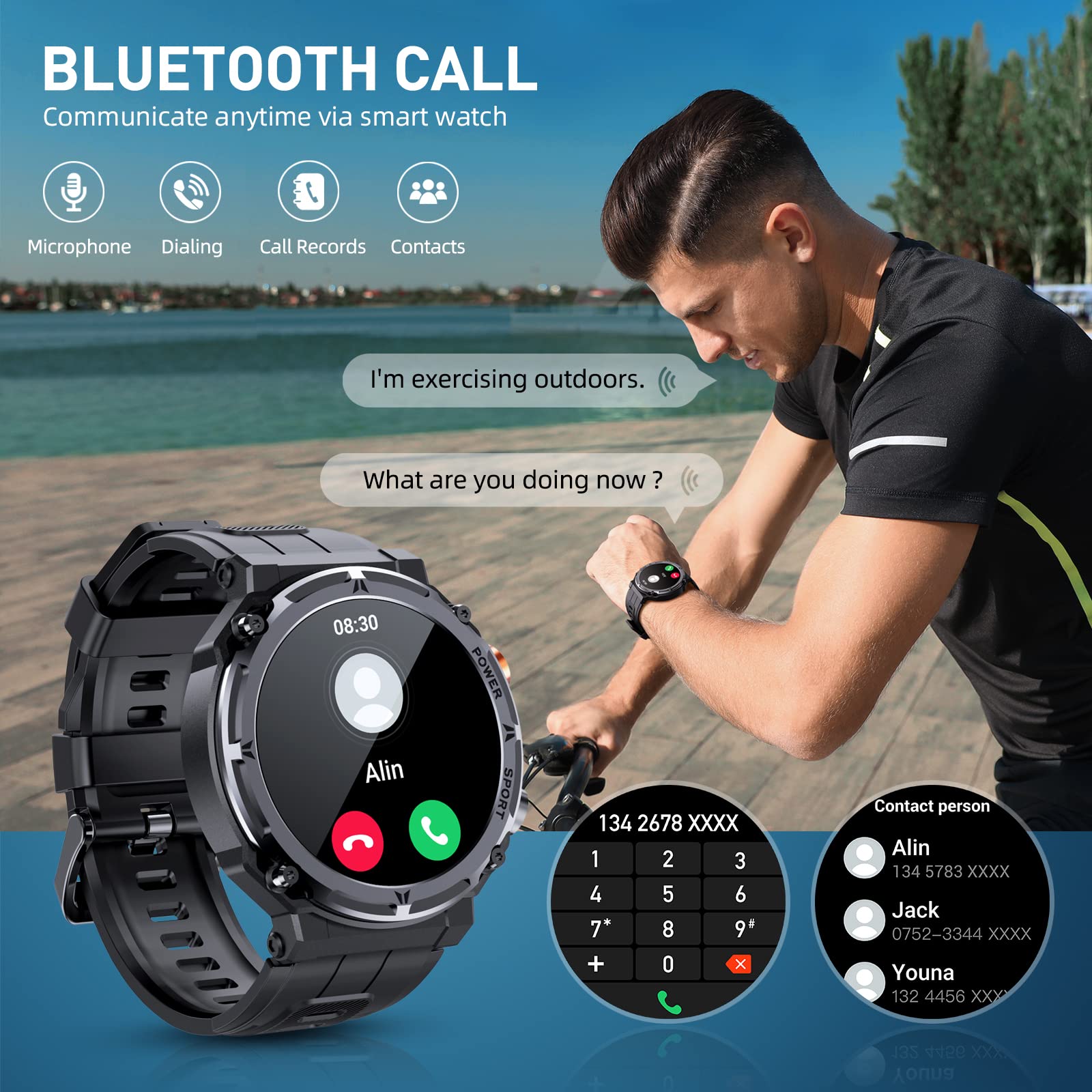 Foto 3 pulgar | Reloj Inteligente Pureroyi 5atm Impermeable con Bluetooth Call Men - Venta Internacional