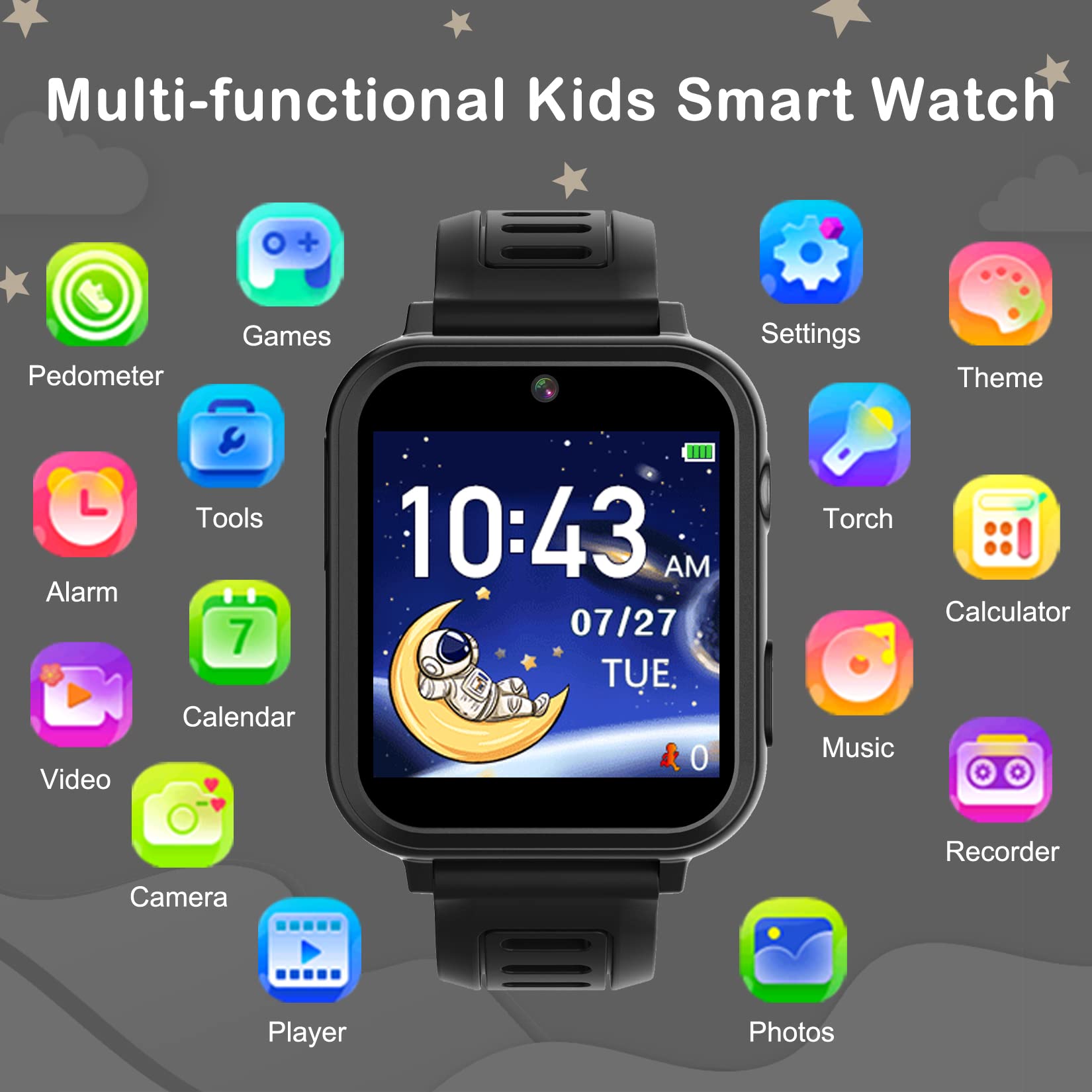 Foto 4 pulgar | Reloj Inteligente Phyulls para Niños con Cámara De 24 Juegos Y Grabadora De Vídeo - Venta Internacional