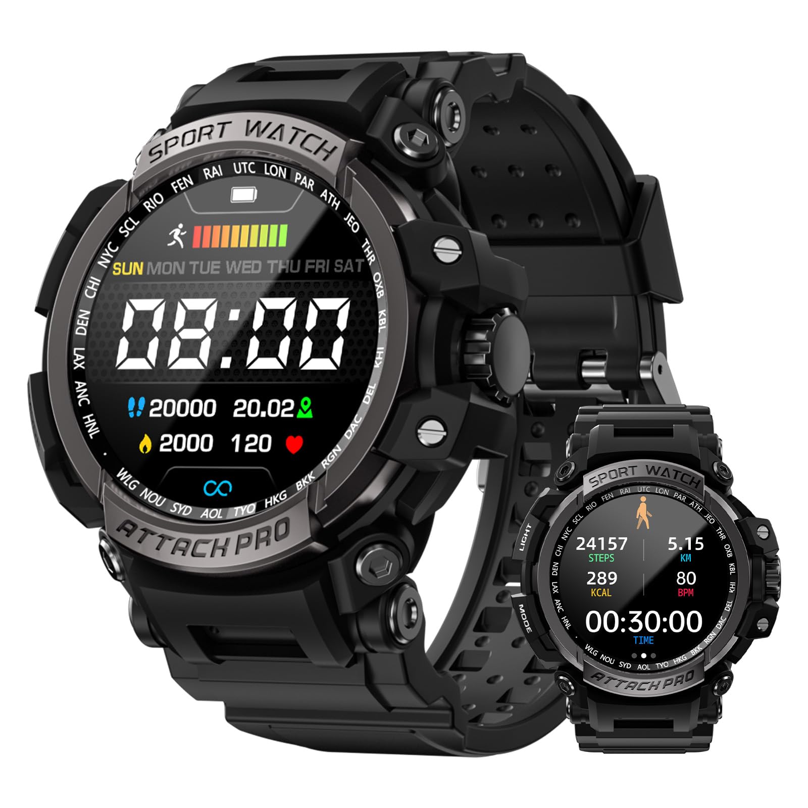Foto 2 pulgar | Reloj Inteligente Lokmat Military 5atm/ip68k Impermeable para Hombre - Venta Internacional