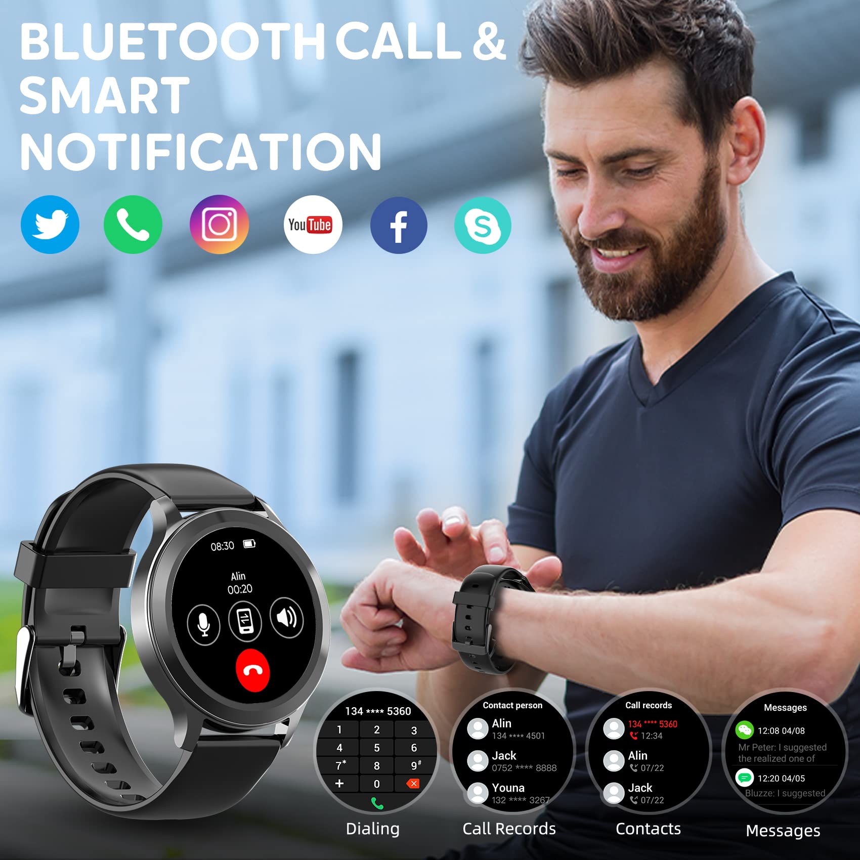 Foto 3 pulgar | Reloj Inteligente Otosagow Bluetooth Call 1.45'' IP68 a Prueba de Agua - Venta Internacional