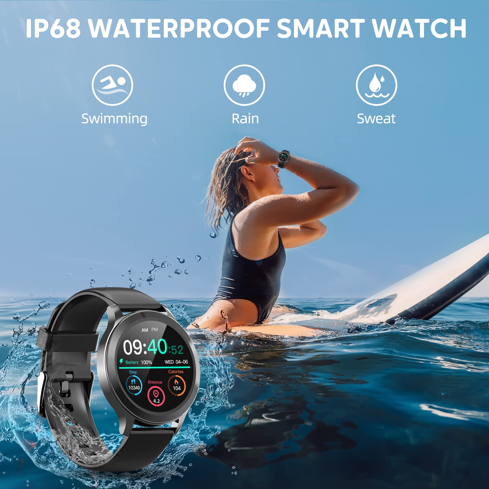 Foto 5 pulgar | Reloj Inteligente Otosagow Bluetooth Call 1.45'' IP68 a Prueba de Agua - Venta Internacional