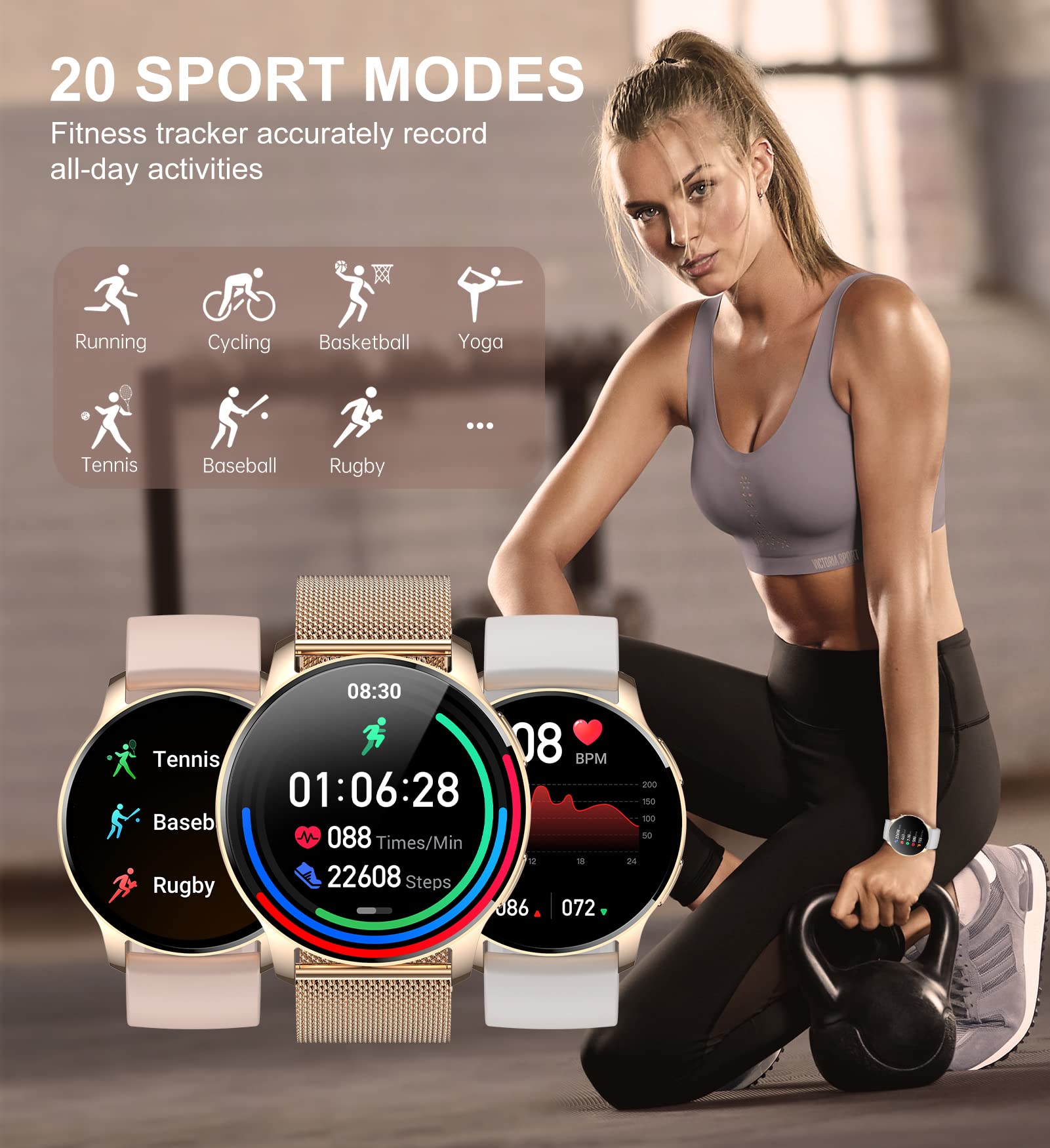 Foto 6 pulgar | Reloj Smartwatch Iaret Blanco con Bluetooth-Venta Internacional