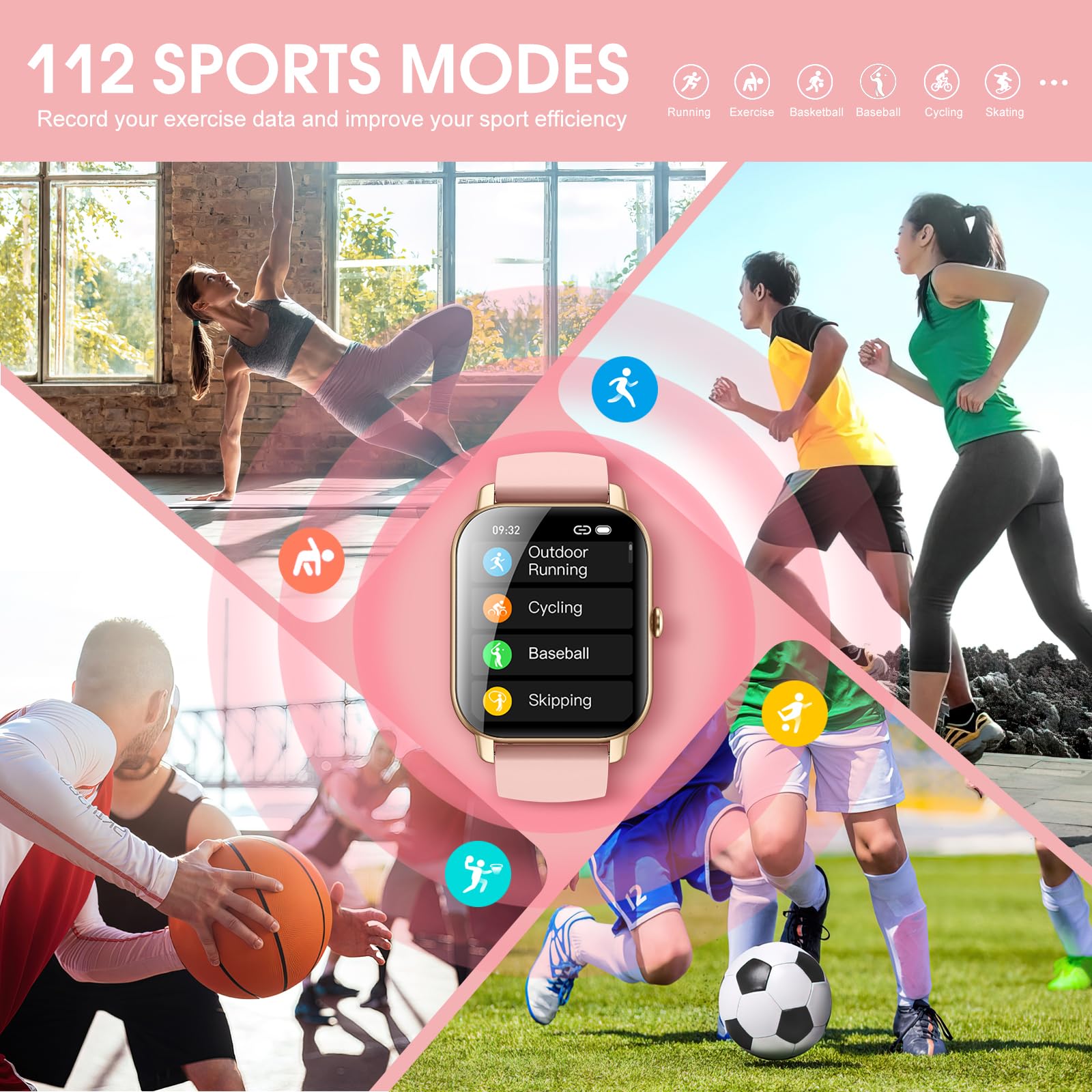 Foto 3 | Reloj Inteligente Smartwatch Ddidbi con Calling Rosa para Mujer - Venta Internacional