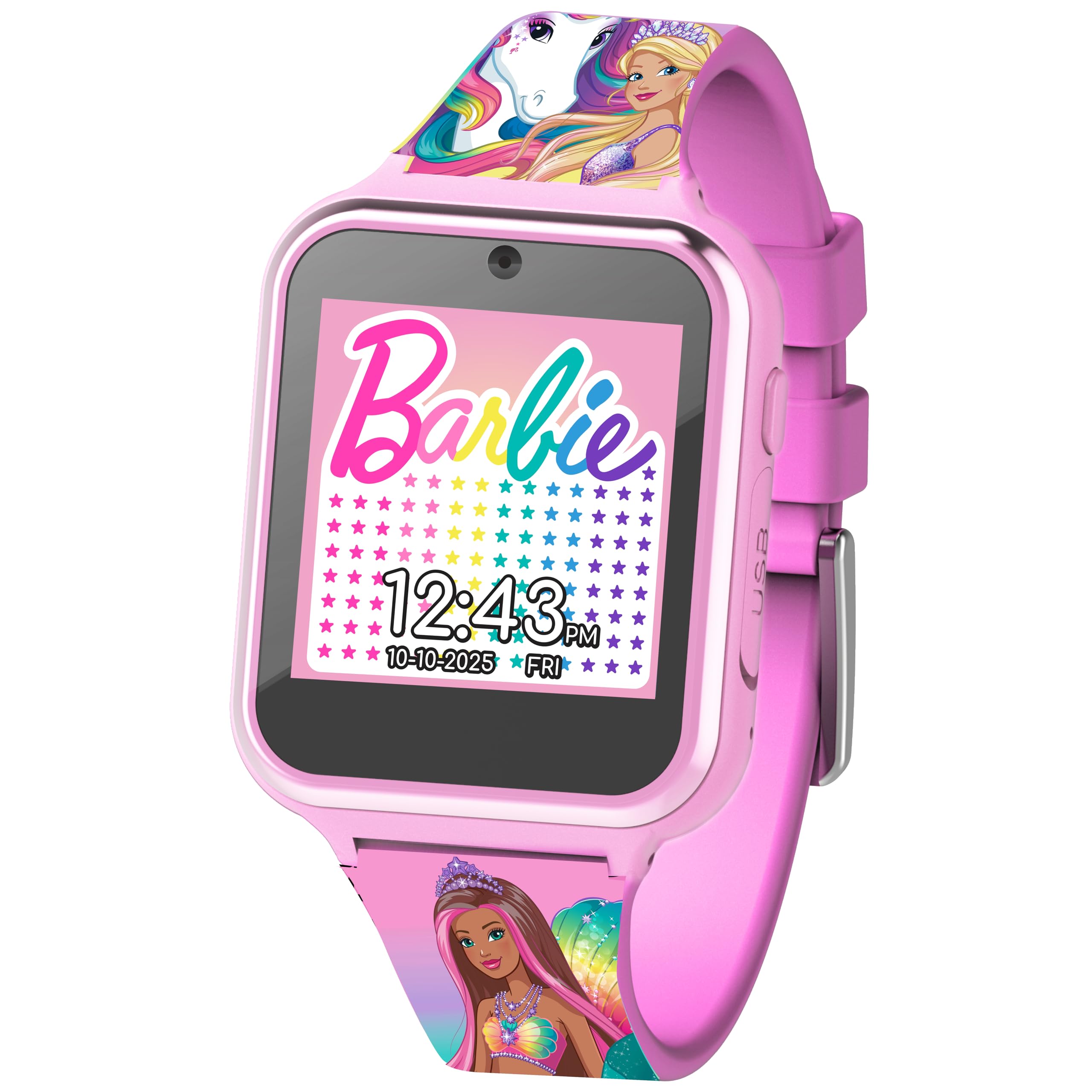 Foto 2 pulgar | Reloj Inteligente Accutime Barbie Pink Educational Kids Bab4075az - Venta Internacional