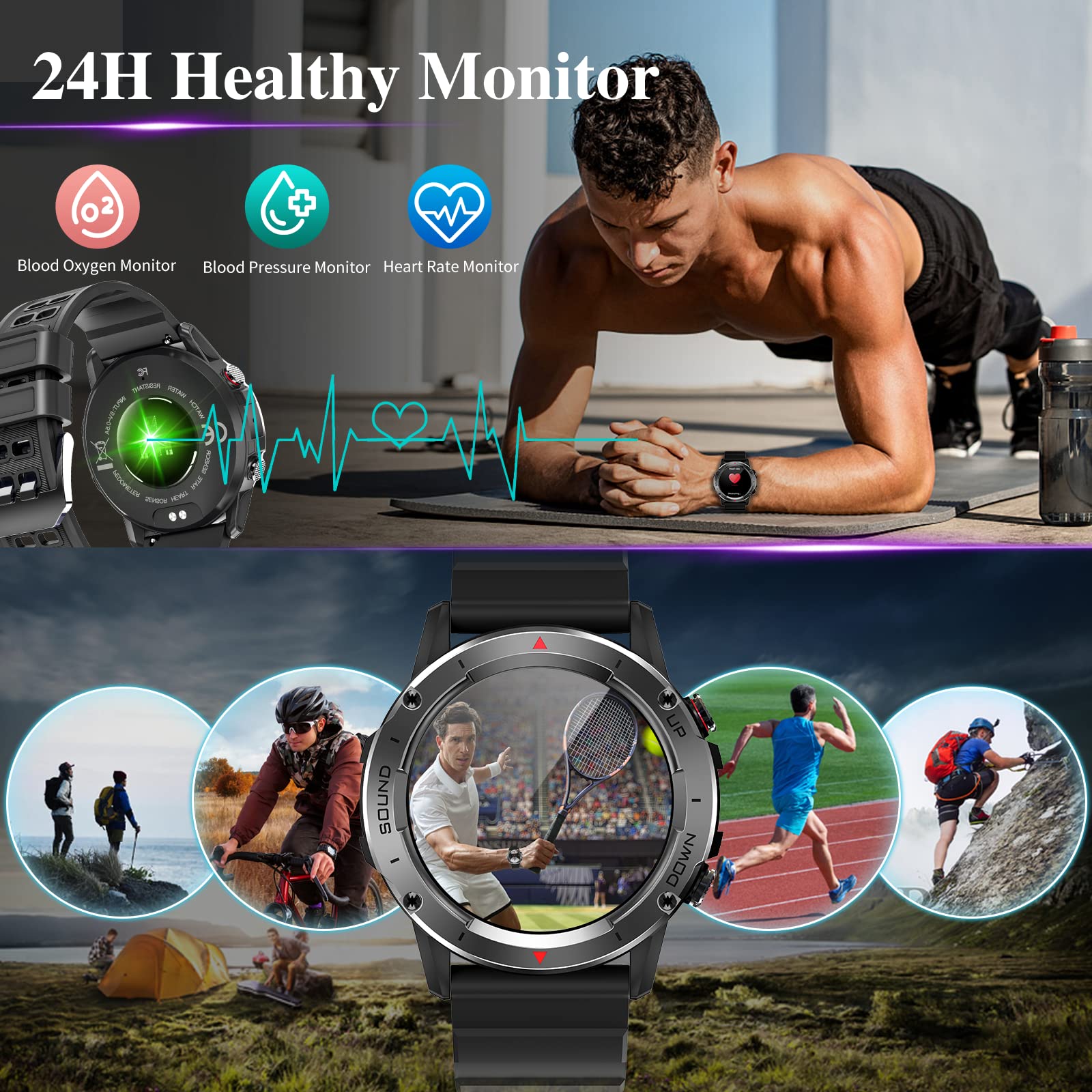 Foto 5 pulgar | Reloj Smartwatch Pasonomi Negro con Bluetooth-Venta Internacional