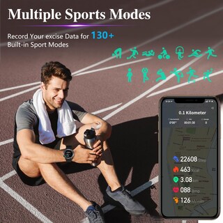 Foto 5 | Reloj Smartwatch Pasonomi Negro con Bluetooth-Venta Internacional